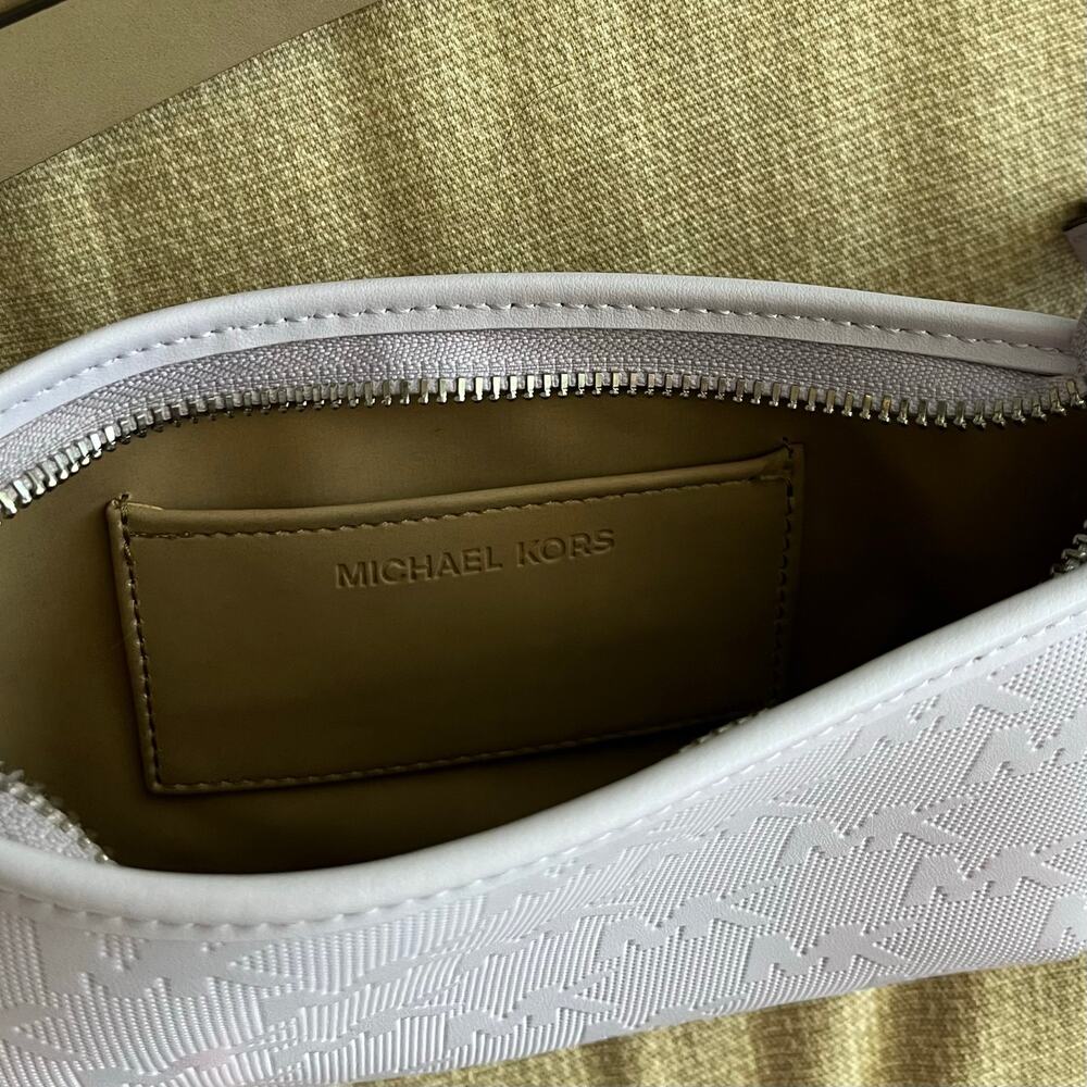 Michael Kors Logo Pattern Lilac Lavender Purple 8x5" Leather Belt Bag | Size S/M - Picture 4 of 11